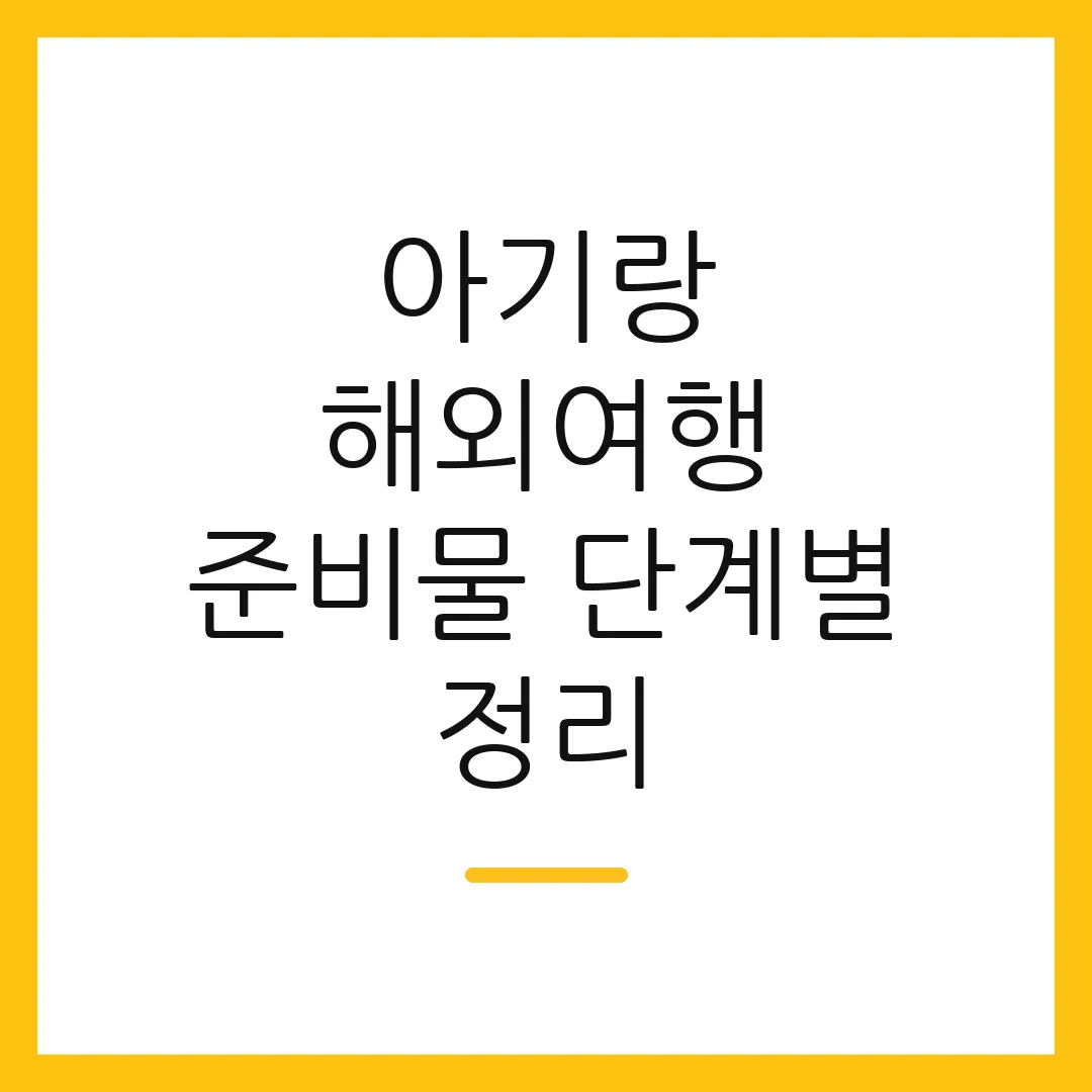 아기랑 해외여행 준비물 단계별 정리