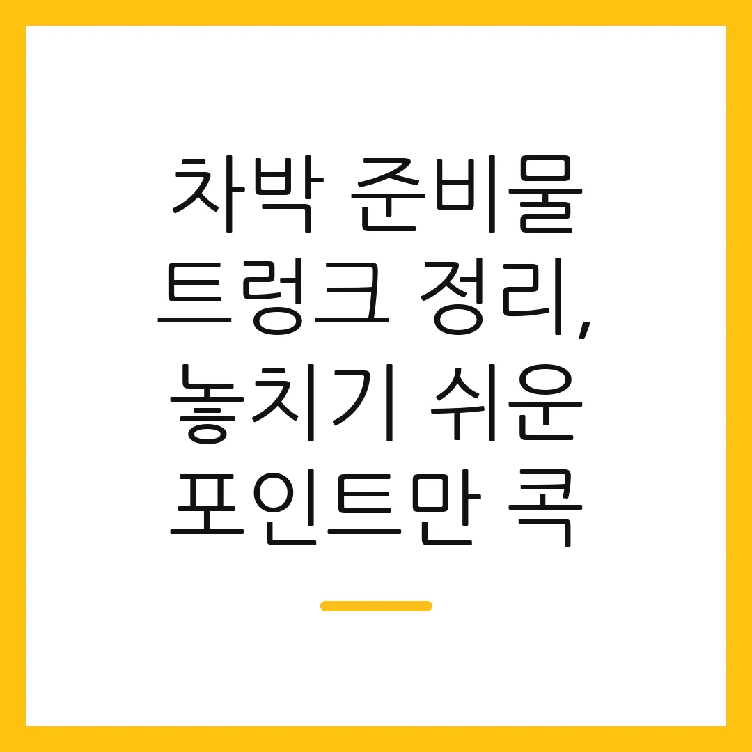 차박 준비물 트렁크 정리, 놓치기 쉬운 포인트만 콕
