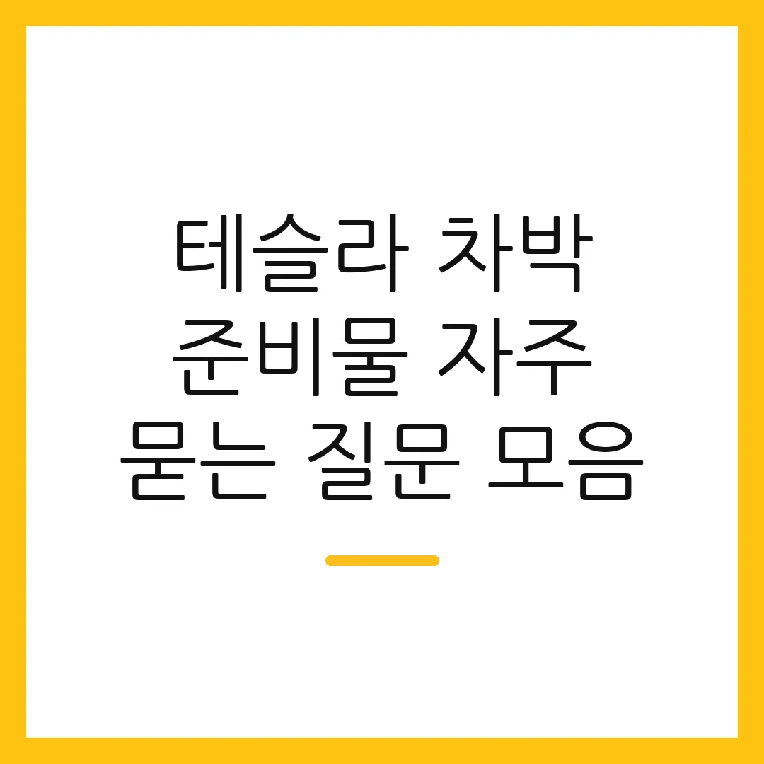 테슬라 차박 준비물 자주 묻는 질문 모음